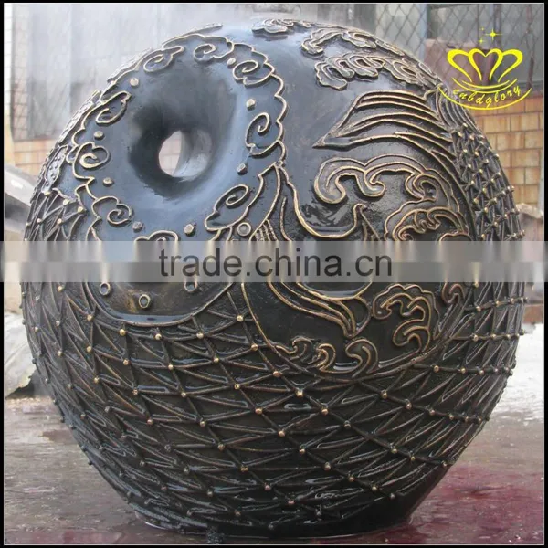 Upscale Mall Theme Bronze Sculpture Square Stainless Steel Hollow Ball Art photo-5