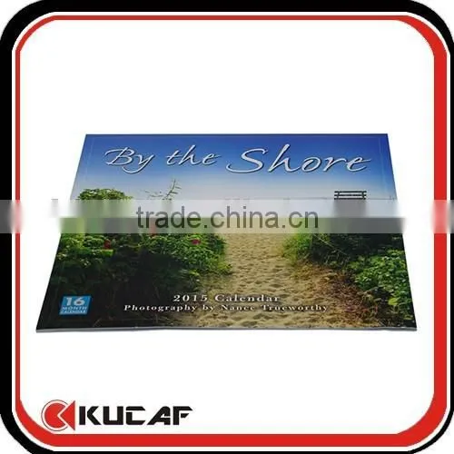 Saddle Stitching 13 Sheets Offset Printing Larger Paper Wall Calendar for 2016 New Year Gift photo-2