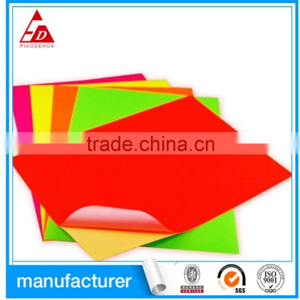 Custom Green Self Adhesive Fluorescent Sticker Paper