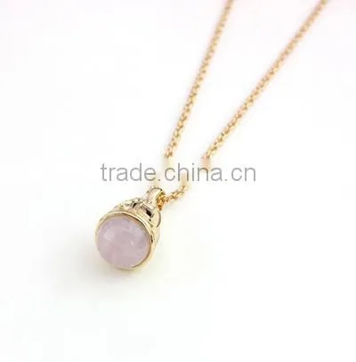 Wholesale African Beads Necklaces Design Small Bell Three Color Clean Nature Stone Jewelry Pendant Necklaces For Women photo-5
