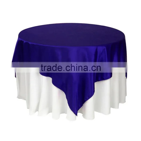 Square 145*145CM Round Satin Table Overlay For Wedding Banquet photo-6