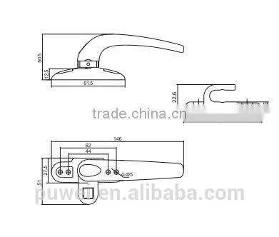 Aluminum Grab Handle Door and Window Handle Casement Window Handle photo-2