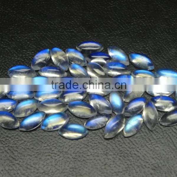 Natural Rainbow Moonstone Marquise Cabochon 8x4mm, Fine Gemstone for Silver Jewelry