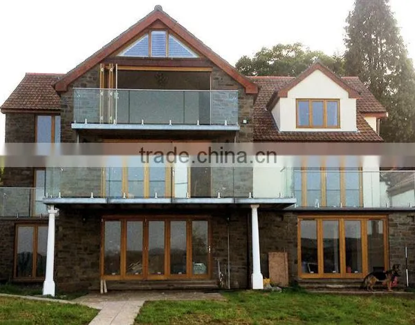 Safety Glass Fence Design By Stainless Steel Spigots With Tempered Glass Sheet Combination/Frameless Glass Railing photo-4