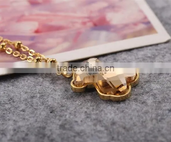 Champagne !Charming ! Fashion Design ! Latest Gold Chain Big Stone Bear Necklace photo-4