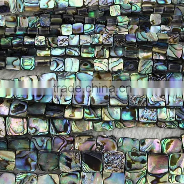 Natural Shell Paua Beads 8mm Square A Grade photo-4