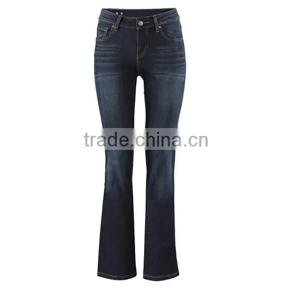 Custom Jeans Pants Fashion Dark Blue Ladies Low Waist Jeans photo-2