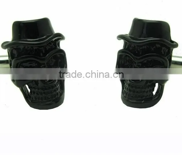 Novelty Jewelry Charms Black Skull Cufflinks for Men's Gift photo-3