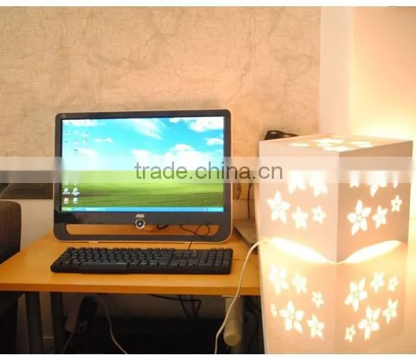 Carved Square Table LED Display Lamp With Flower Shape photo-3