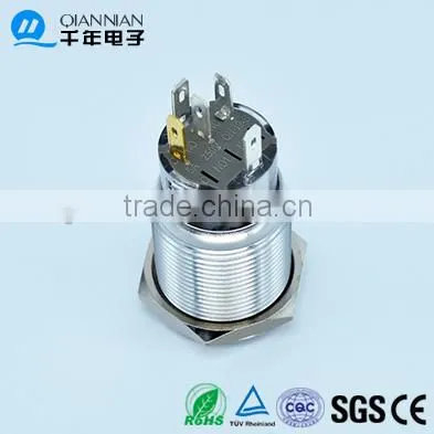 QN19-S1 19mm Ring Type Momentary|Latching Flat Head Pin Terminal Waterproof Metal Push Button Switch photo-5