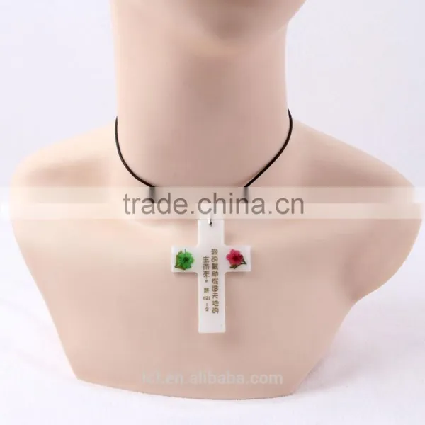 New Arrival Fashion Jewelry Lucky Cross Handmade Girl Believe God Religious Necklace Plastic Cross With God Bless Necklace photo-4