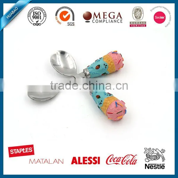 Fashion Designed Resin Handle Stainless Steel Ice Cream Spoon Food Grade photo-2