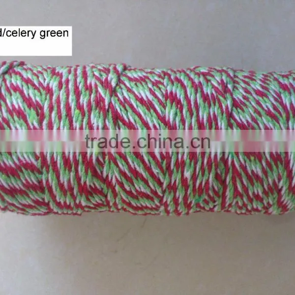 Fern Green White Cotton Twine for Gift Packing photo-3