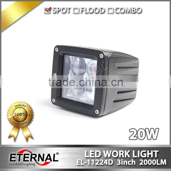 20W 3x3in Cube Pod Pillar for 4x4 Jeep Off-road Powersports Motorsports ATV UTV SUV High Power LED Work Light Fog Lamp photo-6