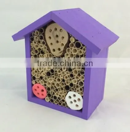New Fashion FSC Wooden Garden Hanging Bee Insect Hotel House Cage photo-2