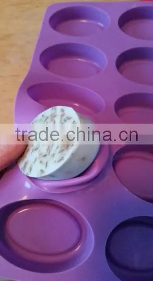 15 Cavity Oval Shaped Silicone Handmade Flexible Cake Soap Mold photo-4