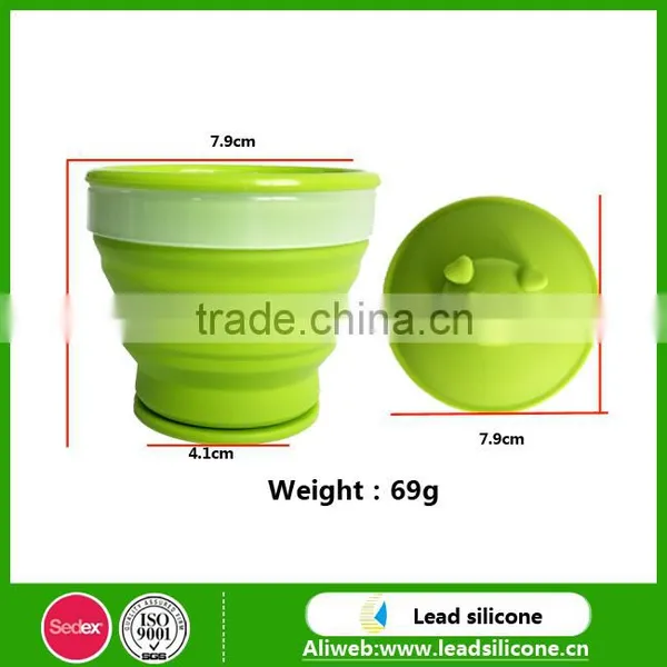 Healthy Life Sedex And SOS Grade Eco-friendly Baby Colorful Silicone Folding Cup photo-2