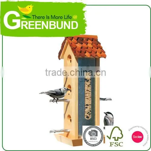 Bird Feeder Metal Roof House Handmade Wild Bird Care photo-3