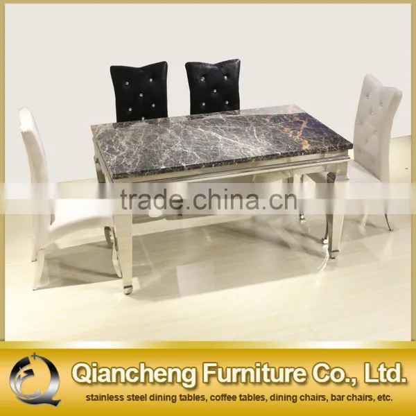 European Style Black Marble Dining Table for 6 People photo-4