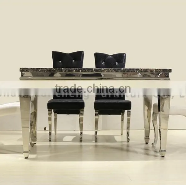 European Style Black Marble Dining Table for 6 People photo-5