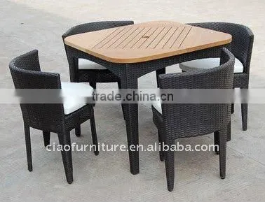 Hot Sell BLACK Wicker Dining Table With Chairs 4 SEATER photo-2