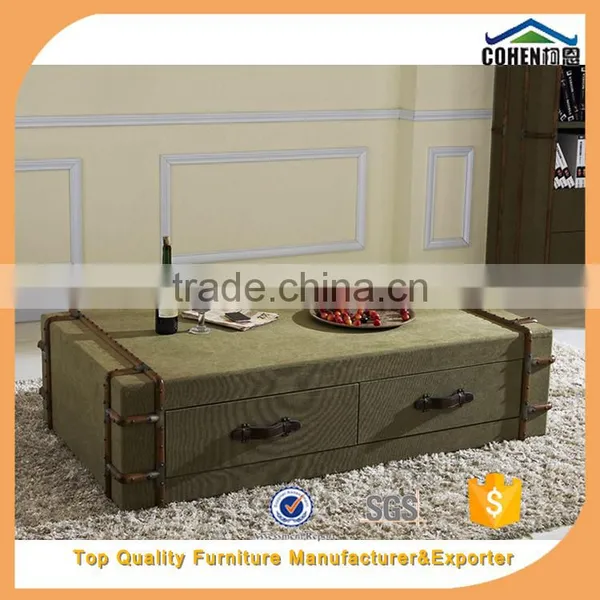 2016 Cohen Furniture New Design Eco-friendly Army Green Solid Wooden tv Table/canvas tv Stand/fabric Livingroom Furniture photo-4