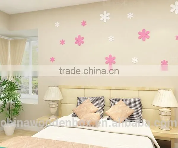 2015 Factorymade Refined Flower Shape Wooden Wall Stickers photo-3