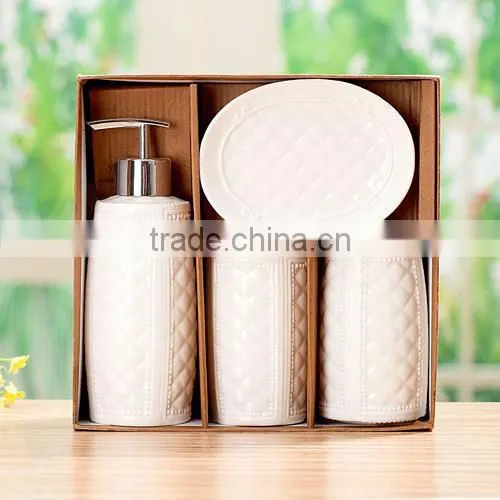 HOT Embossment Ceramic Bathroom Accessory Set photo-2