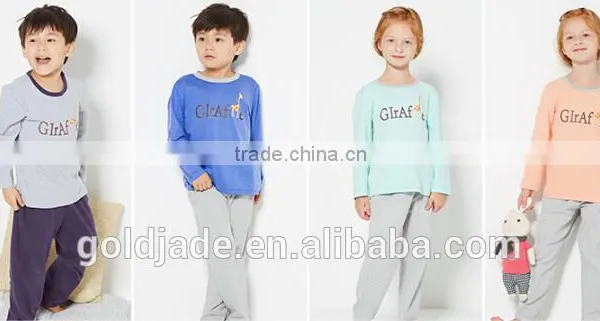 100% Cotton Kids Pajama Blank Boys and Girls Shirts+pants Pajama Sleepwear Baby Pajamas photo-2