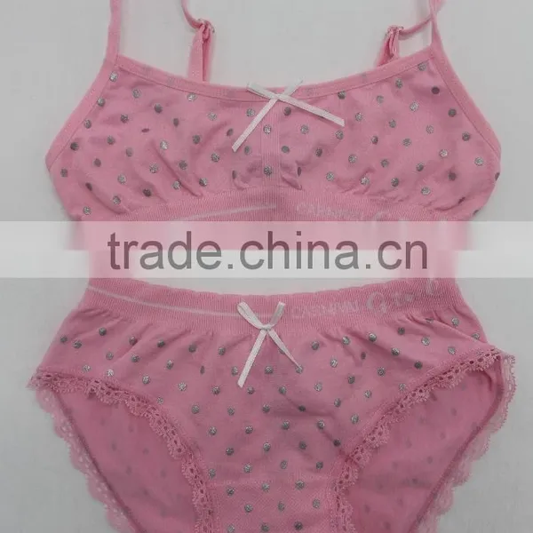 High Quality Children Bra Set Seamless Kids Fashion Bra and Panty Set photo-3