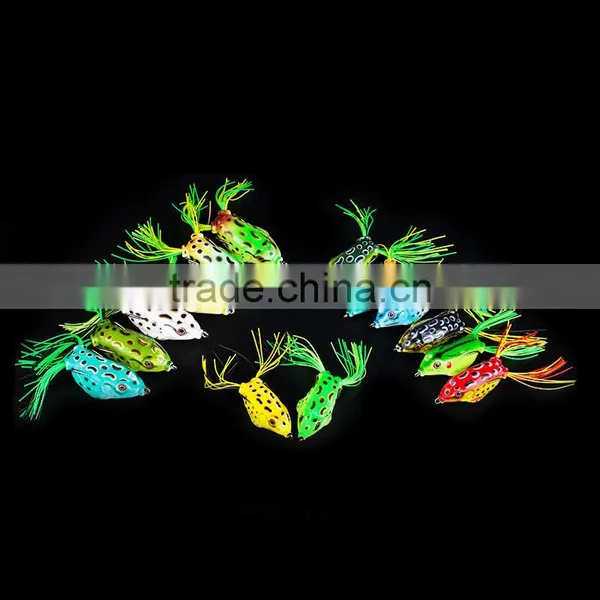 3D Eyes Artificia OEM ColorfulJigging Vibe Trolling Soft Plastic Frog Fishing Lure photo-3
