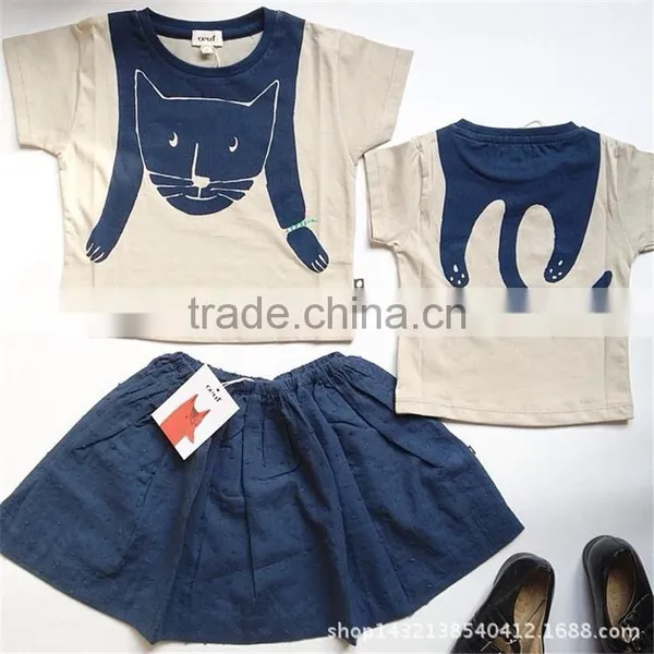 2017 Hot Sale Models Children's Clothing Cotton T-shirt Baby Clothing Adorable Cartoon Cat T-shirt photo-2