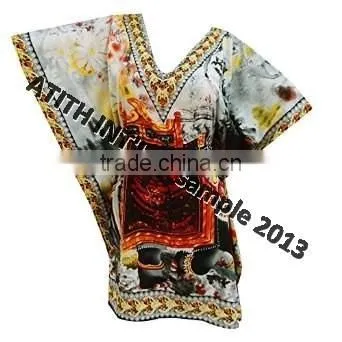 100% Viscose Print Medium VNeck Kaftan photo-4