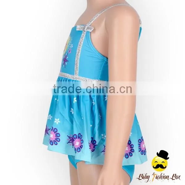 YZA-006 Yiwu Yihong 2017 New Baby Bikini Printed Cartoon Ruffle Dress Harness Kids Girls Swimwear Models photo-4