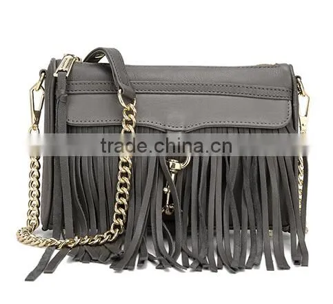 DY0020Z Europea Fashon Ladies Real Leather Fringe Chain Bag photo-3