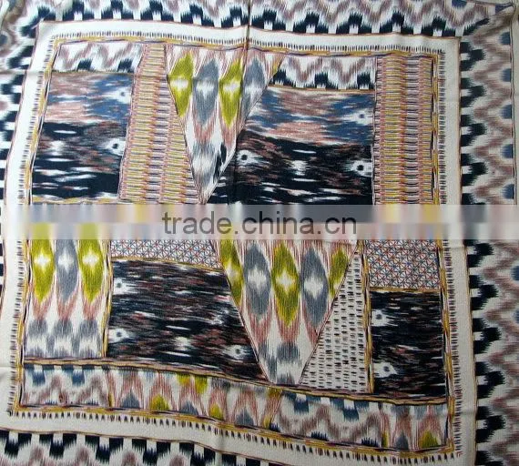 Blanket Scarf, Powder Blue, Cream, Black, Yellow, Boho Aztec Tribal Womens Oversized Large Winter Scarves photo-3