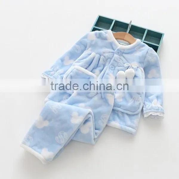 Autumn New Style Sweet Flannel Soft Wholesale Girl Pajamas photo-3