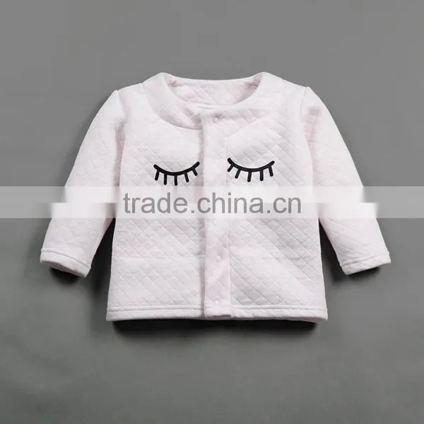 2017 Wholesale Baby Kids Girl Eyelash Coat Baby Tops o Neck Children Wear Out Clothes photo-4