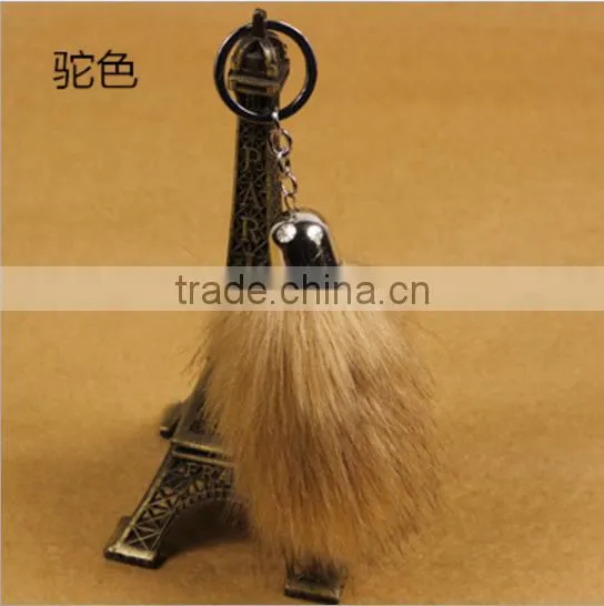 Imitation Fox Tail Car Keychain Fake Hair Ball Ornaments Lady Fur Pendant Cute Hair Ball Key Holder Bag photo-6
