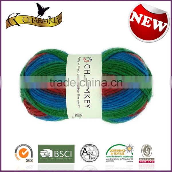 Charmkey Fancy Space Dyed Hand Knitting Yarn 100 Merino Wool Roving Yarn for Sweaters photo-2
