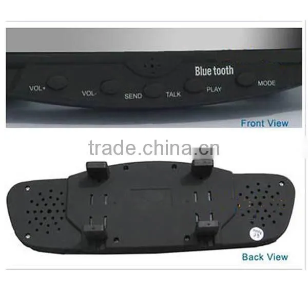 Car Rearview Mirror Chargeable Battery FM Earpiece Car Handsfree Kit photo-2