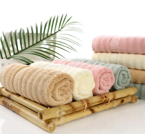 Wholesale Bamboo Fiber Pure Color Water Absorption Bath Towel photo-3