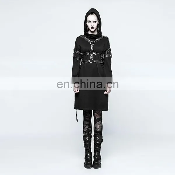 Punk Rave Gothic Black Top Costume Harness S-218 photo-4