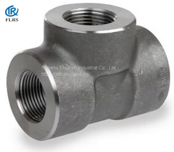 Galvanized 3000LB Steel Pipe Fitting/ ASME B16.11 Threaded Equal Tee