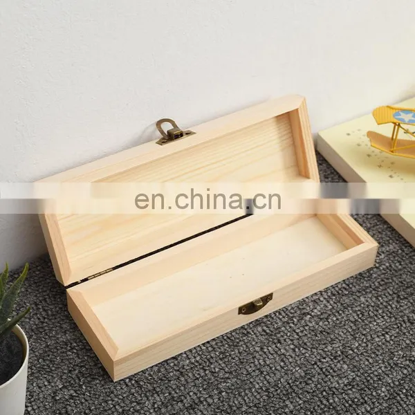 Wooden Flip Pencil Case Solid Wood Multifunctional Stationery Box Customized Wooden Pine Jewelry Packing Box photo-4