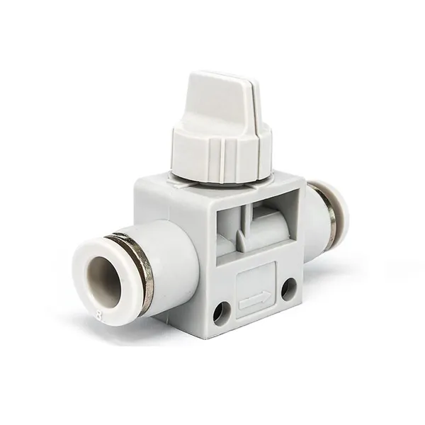 HVFF Series Plastic 2 Way Union Straight Air Hand Valve Quick Connector Pneumatic Fitting photo-5