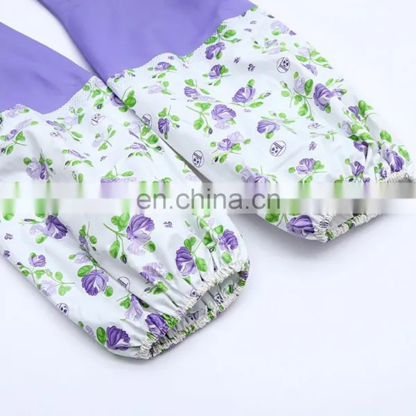 Long Sleeve Rubber Household Waterproof Cleaning Dish Washing Kitchen Latex Gloves photo-5