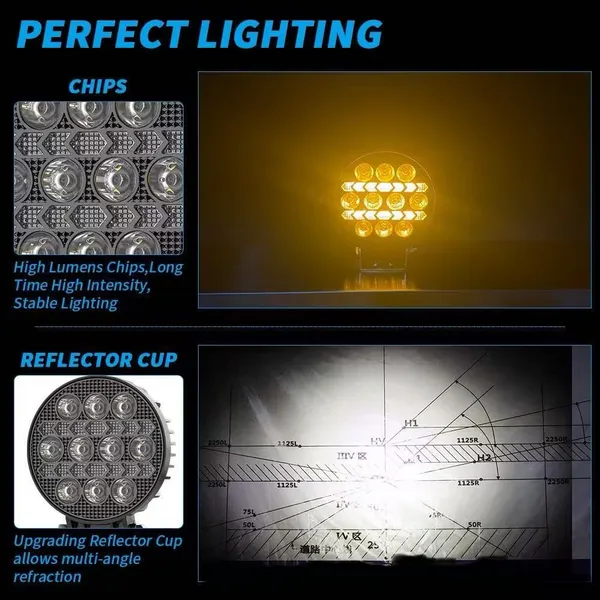 New Motorcycle LED Spotlight Four-Bead Lens 6000K Electric Vehicle Light Integrated Far Angel Eye Flashing External Modified photo-5
