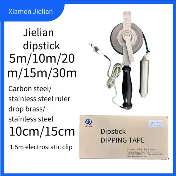 Jielian Measuring Oil Ruler, Depth Gauge, Steel Measuring Tape, Depth Ruler, Wooden Handle Carbon Steel and Stainless Steel photo-2