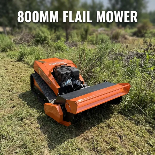 Neglected Land Brush and Grass Clearing Flail Mower Affordable 800mm Crawler Gasoline Radio Controlled Track Brush Mower